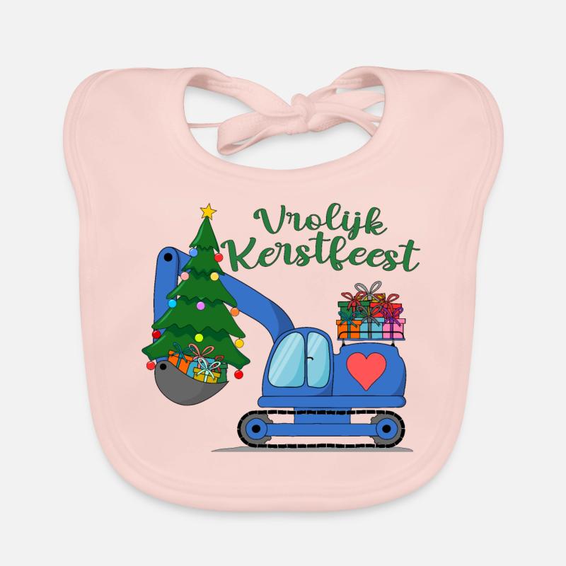 Graafmachine Vrolijk Kerstfeest in blauw Baby Bio-Lätzchen
