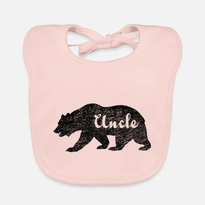 Uncle Bear Gifts idea for uncles. Camping Wildlife Organic Baby Bibs