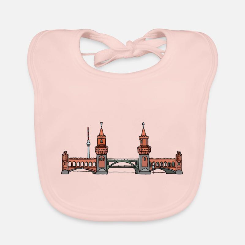 Oberbaumbrücke BERLIN - Baby Bio-Lätzchen - Rose