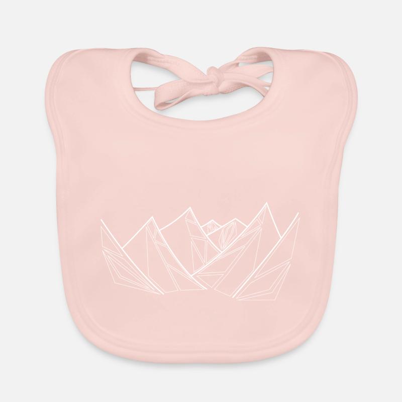 Berge geometrisch weiss Baby Bio-Lätzchen