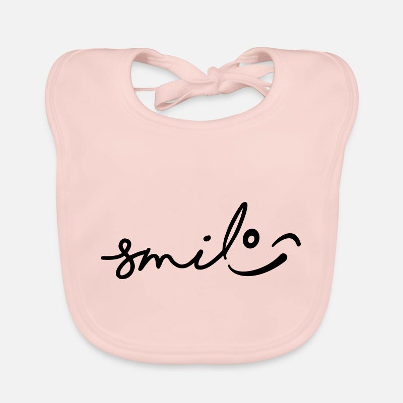 Smile with a wink. Smile, smile face. Organic Baby Bibs