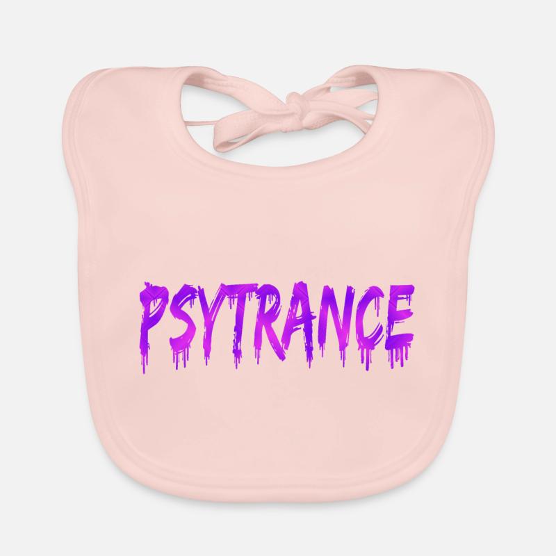Psytrance Goa Trance - Bavoir bio Bébé - rose