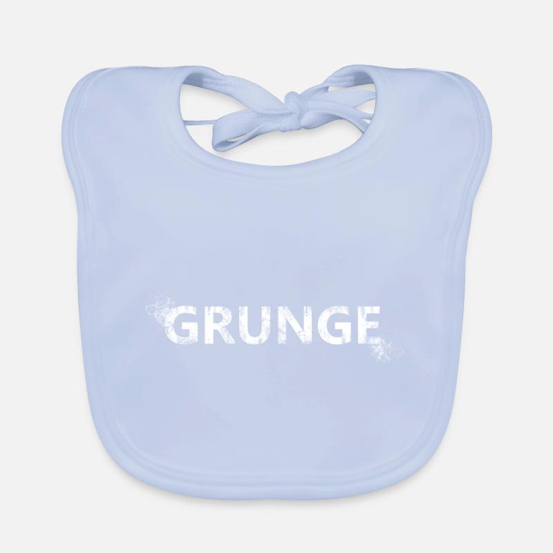 Grunge 90s Seattle distressed logo Organic Baby Bibs