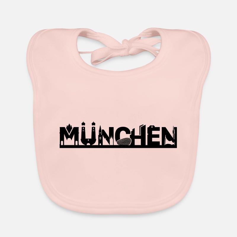 Munich skyline with sights Organic Baby Bibs