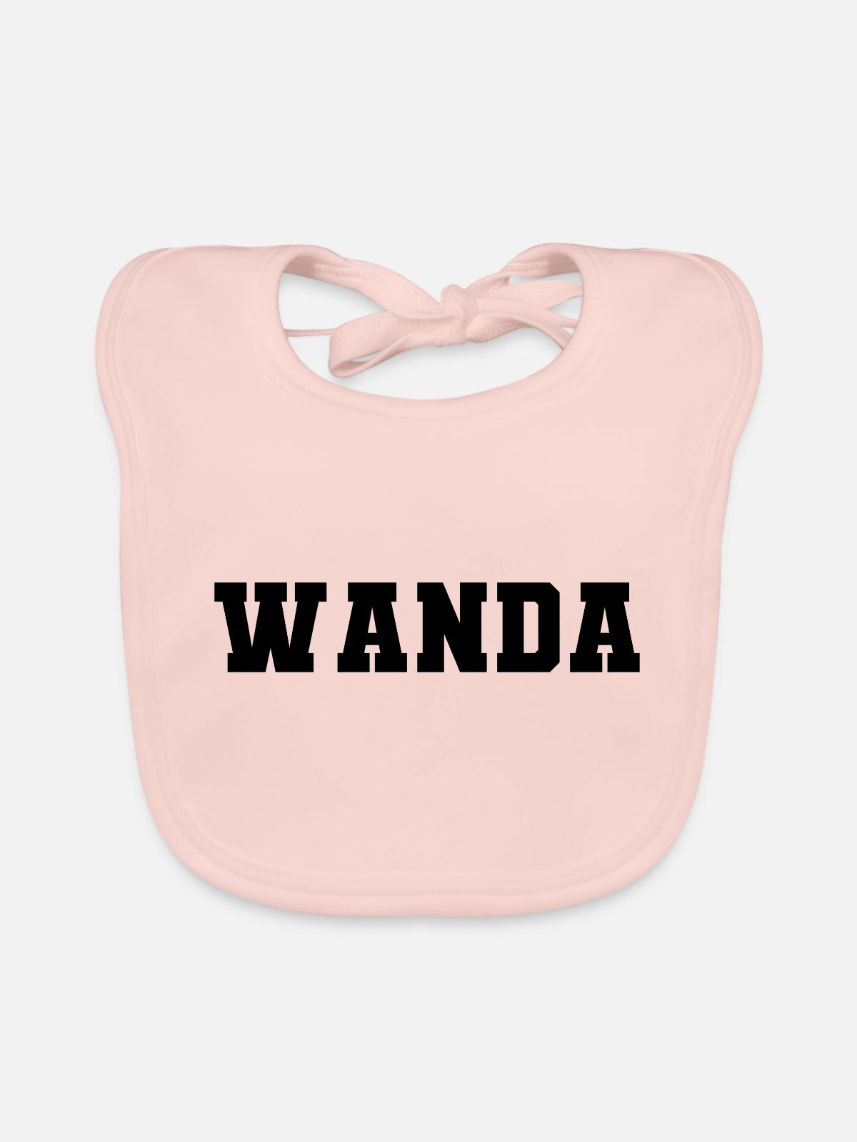 Name - Wanda - Baby Bio-Lätzchen - Rose - Vorne