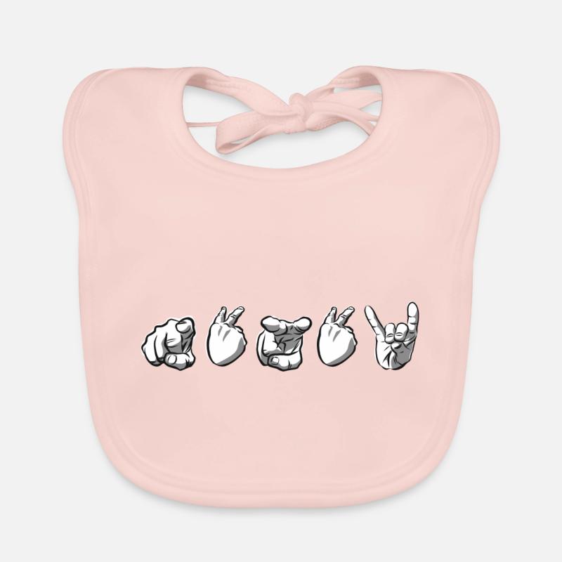 Hand-talk silence fox Organic Baby Bibs