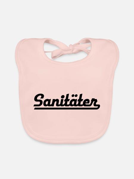 ambulance man - Organic Baby Bibs - rose - Front