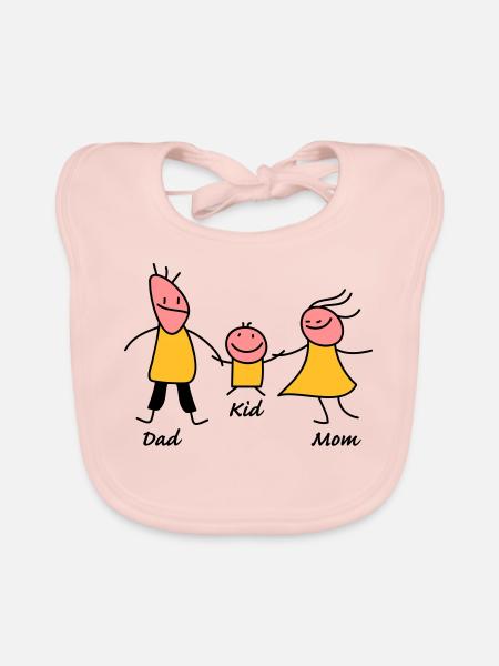 happy family - Bavoir bio Bébé - rose - Devant