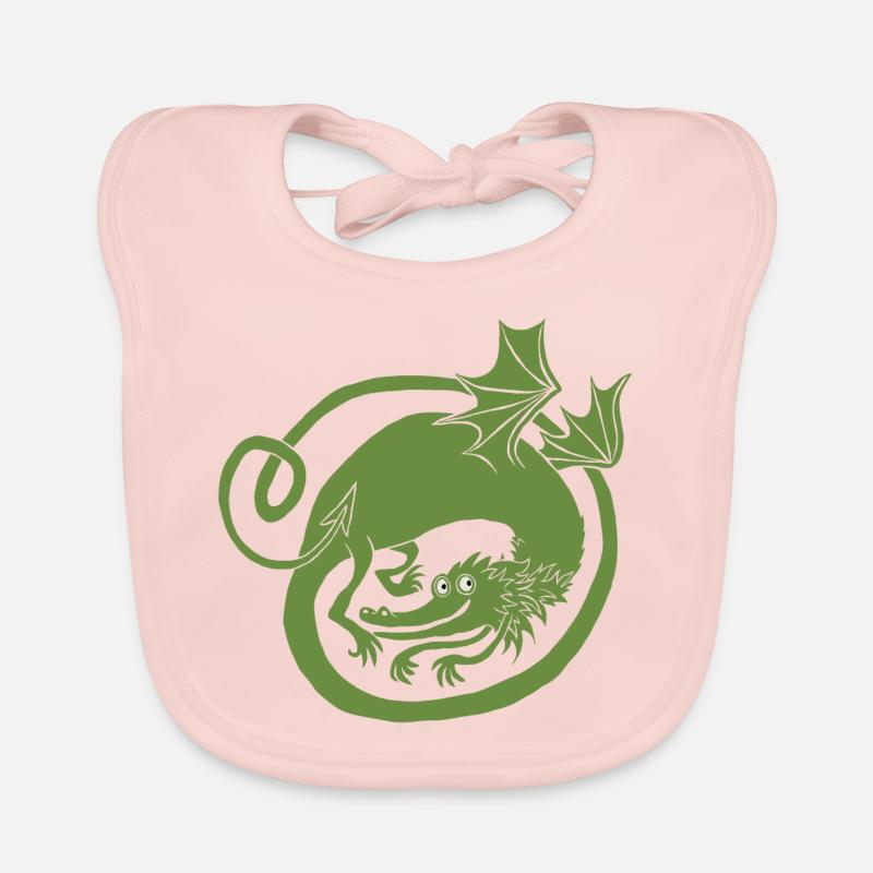 Drache (hellgrün) Baby Bio-Lätzchen