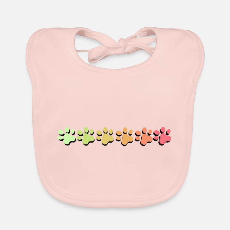 Paw Gradient Pastel Organic Baby Bibs