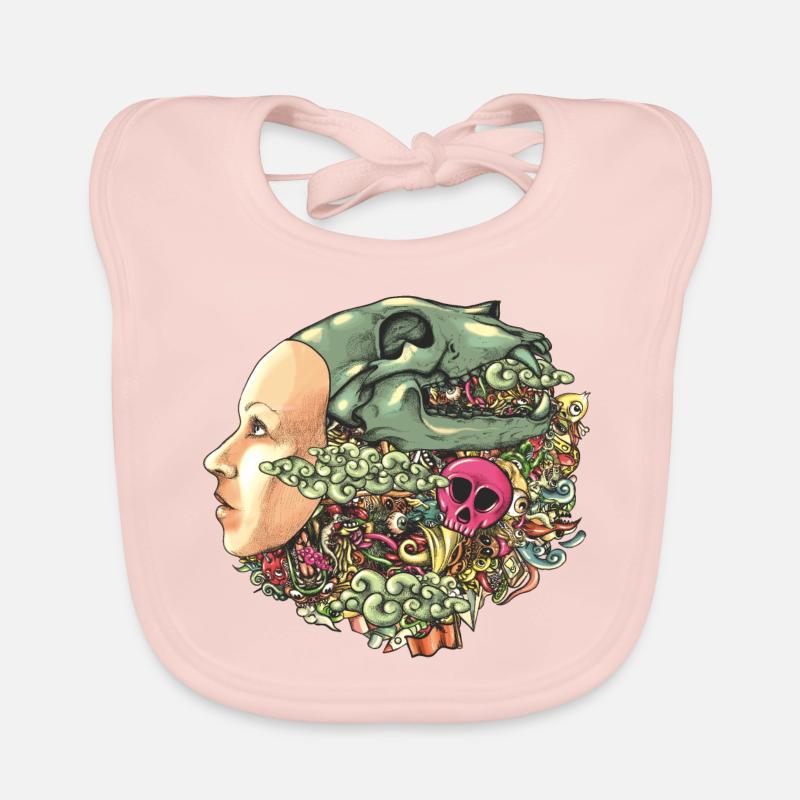 Hat Skull Doodle Organic Baby Bibs