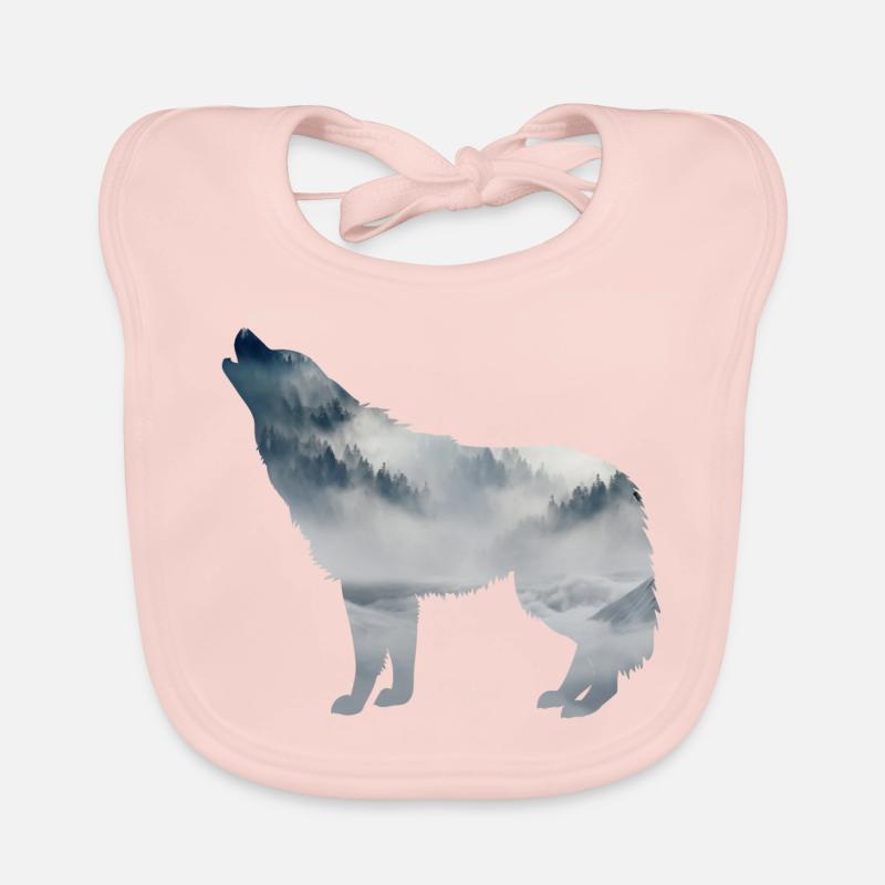 Wolf silhouette Organic Baby Bibs
