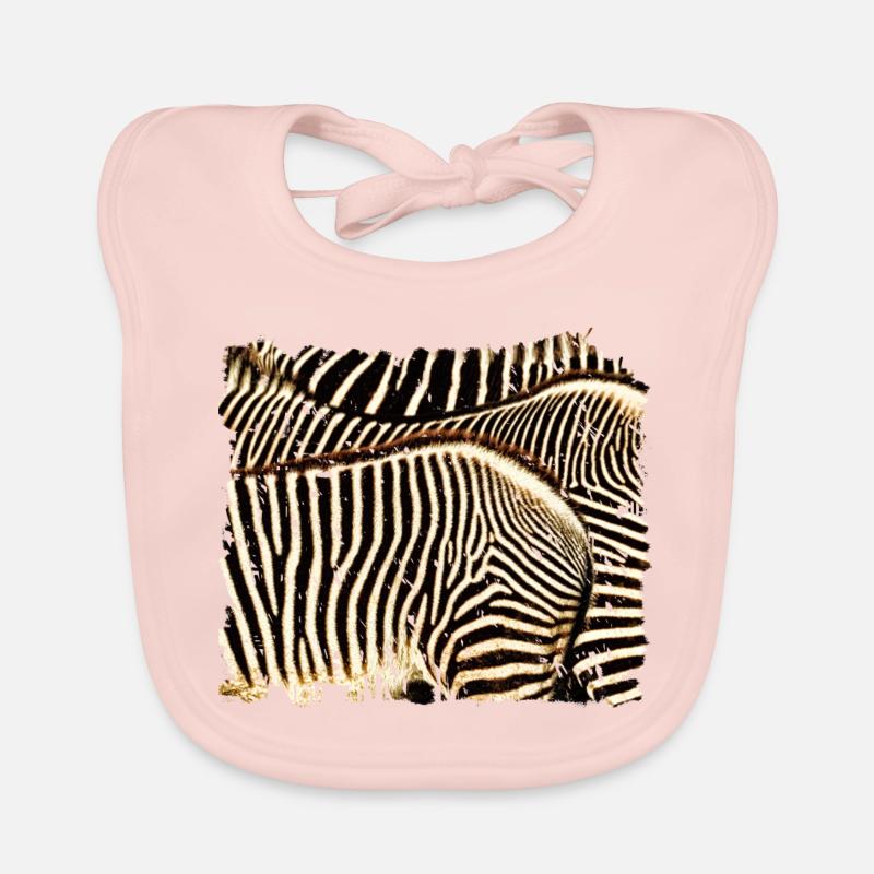 Zebra mit weißen oder schwarzen Streifen? - Baby Bio-Lätzchen - Rose