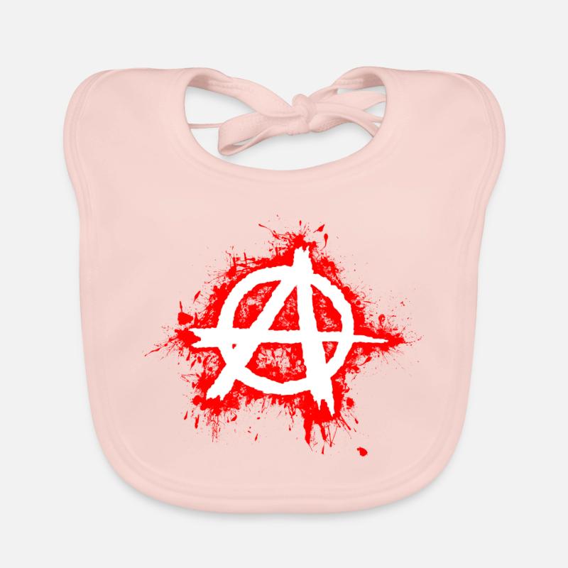 Anarchy / Anarchy in white, red splashes Organic Baby Bibs