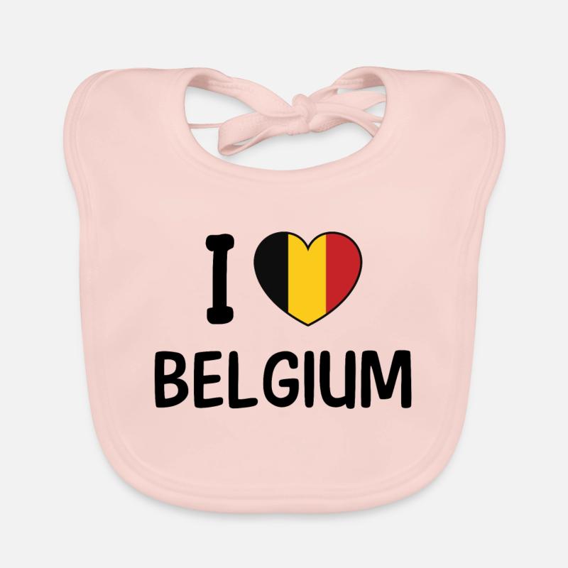 Body bébé drapeau j'aime Belgique - Bavoir bio Bébé - rose