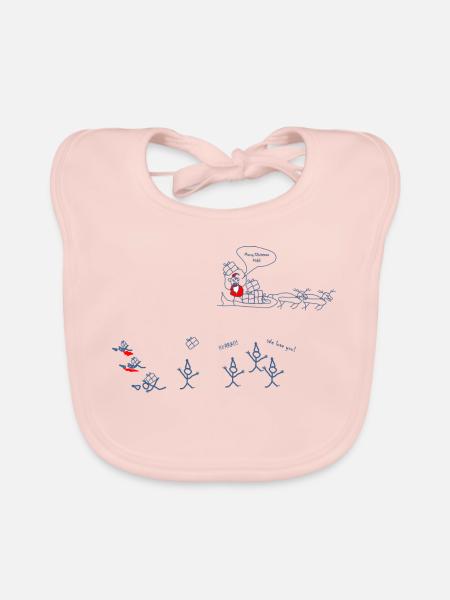 hurra santa kommt - Baby Bio-Lätzchen - Rose - Vorne