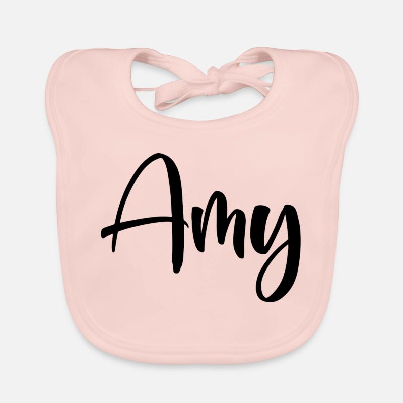 Vorname - Amy - Baby Bio-Lätzchen - Rose