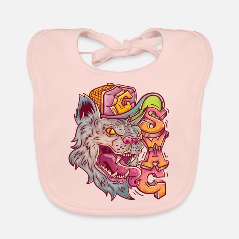 Wild Cat Swag dans le style graffiti. - Bavoir bio Bébé - rose