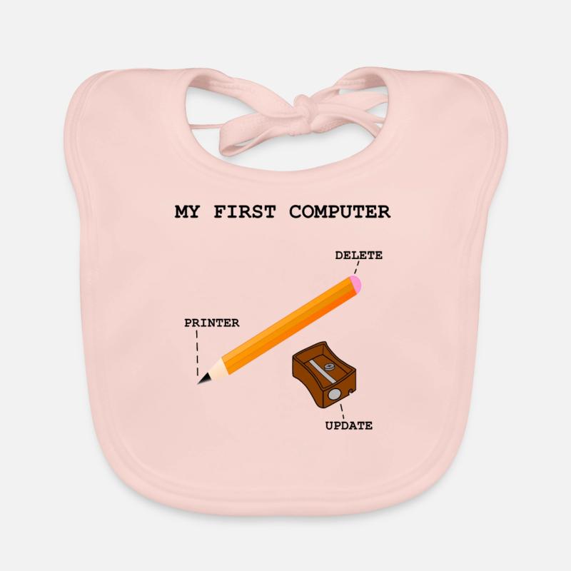 Computer PC Drucker Rechner Schreiben Baby Bio-Lätzchen