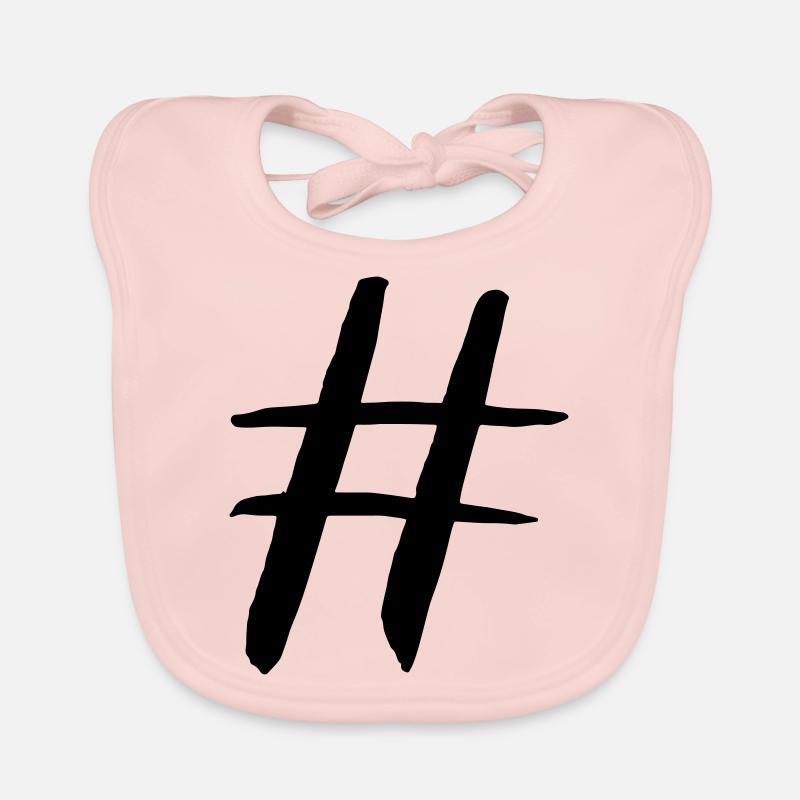 Hashtag Raute Symbol Geschenk Vektor Nerd Internet Baby Bio-Lätzchen