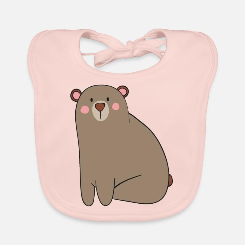 Ours - Bavoir bio Bébé - rose