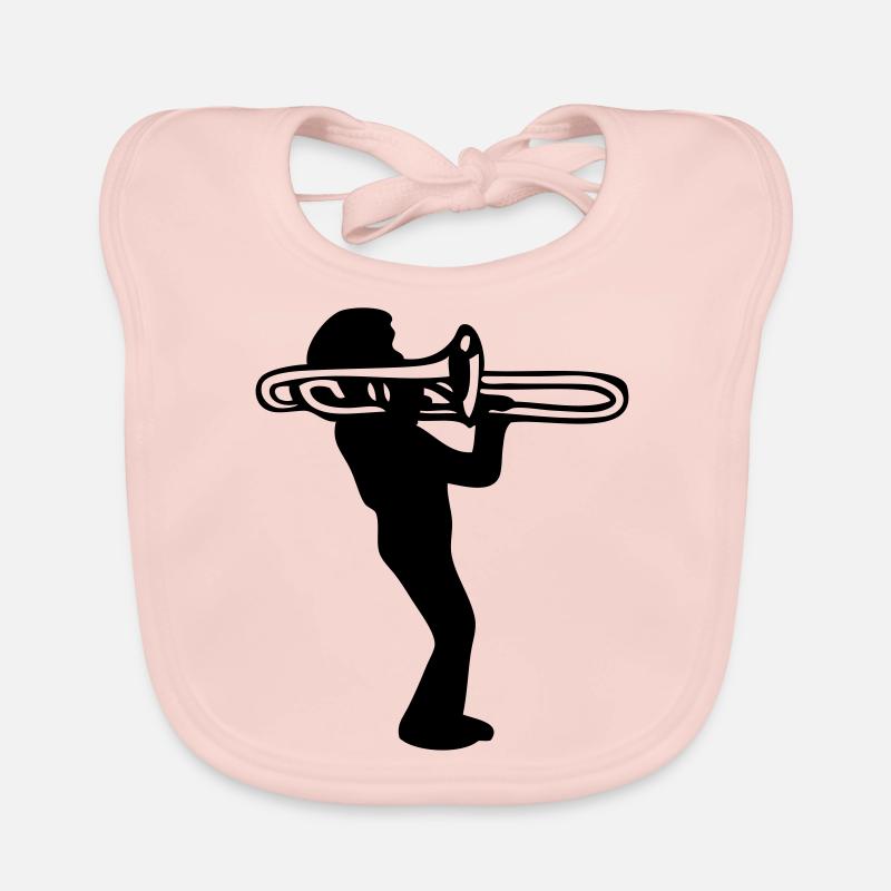 trombone - Bavoir bio Bébé - rose