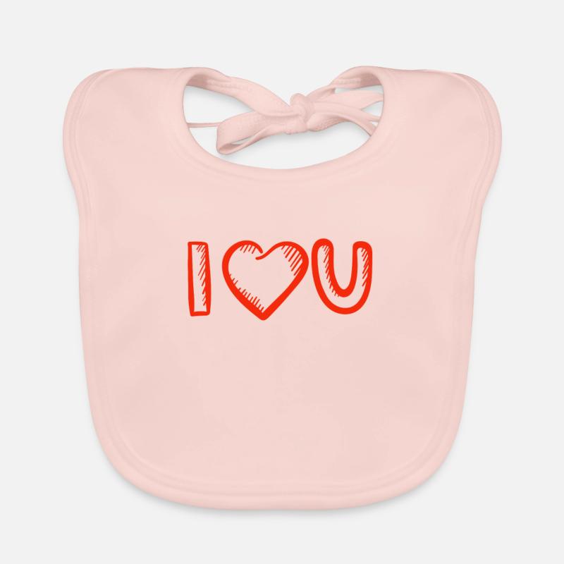 Saint-Valentin, Saint-Valentin, Saint-Valentin - Bavoir bio Bébé - rose