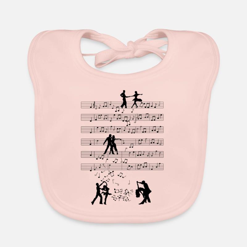 Salsa Dancer Music Notes Dancing Gift Organic Baby Bibs