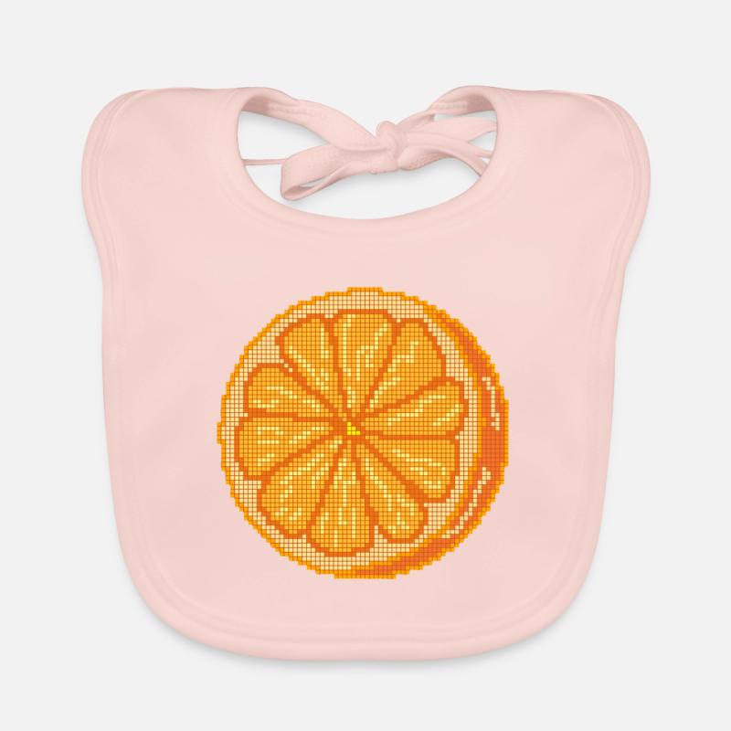 Fruit orange pixélisé Bavoir bio Bébé