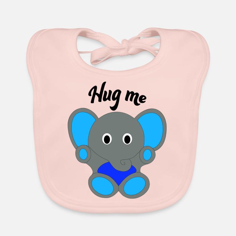 Elephant Blue Hug Me | garçons, mignon, bébé Bavoir bio Bébé
