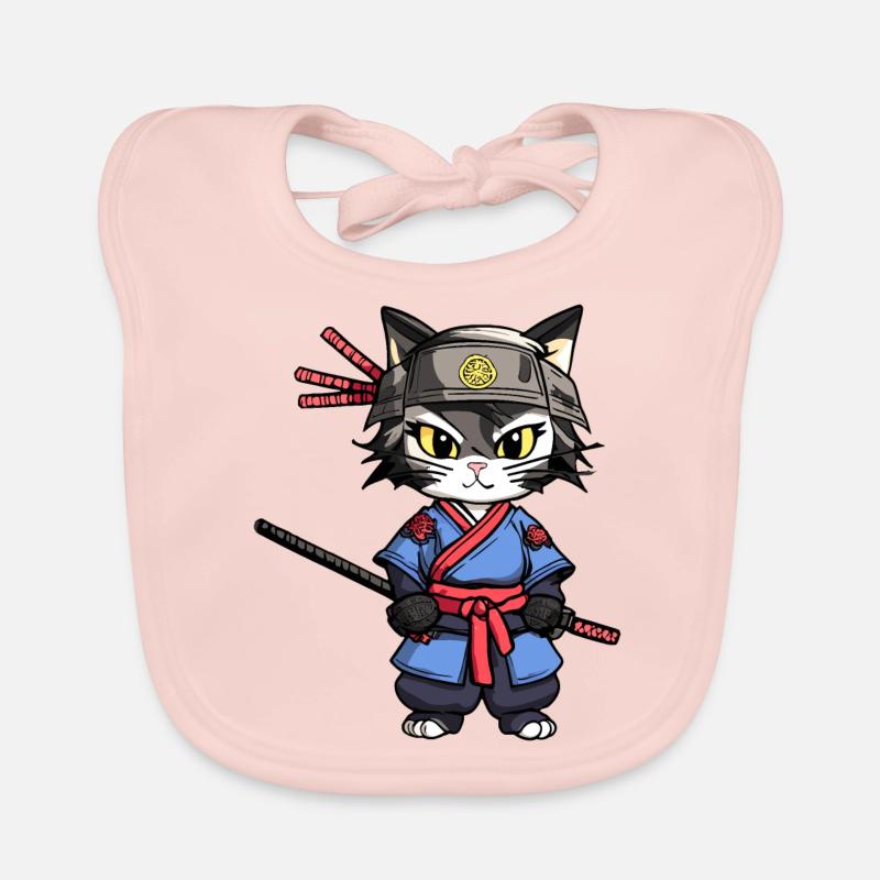 Samurai-Katze #24 Baby Bio-Lätzchen