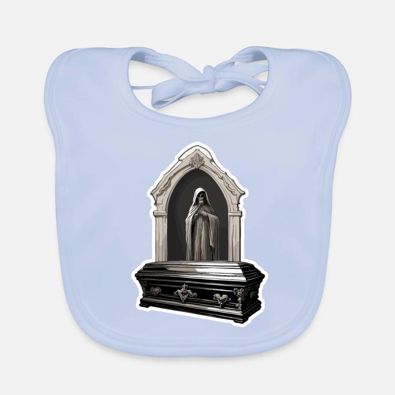 Coffin / Final Resting Place / Earth / Burial Organic Baby Bibs