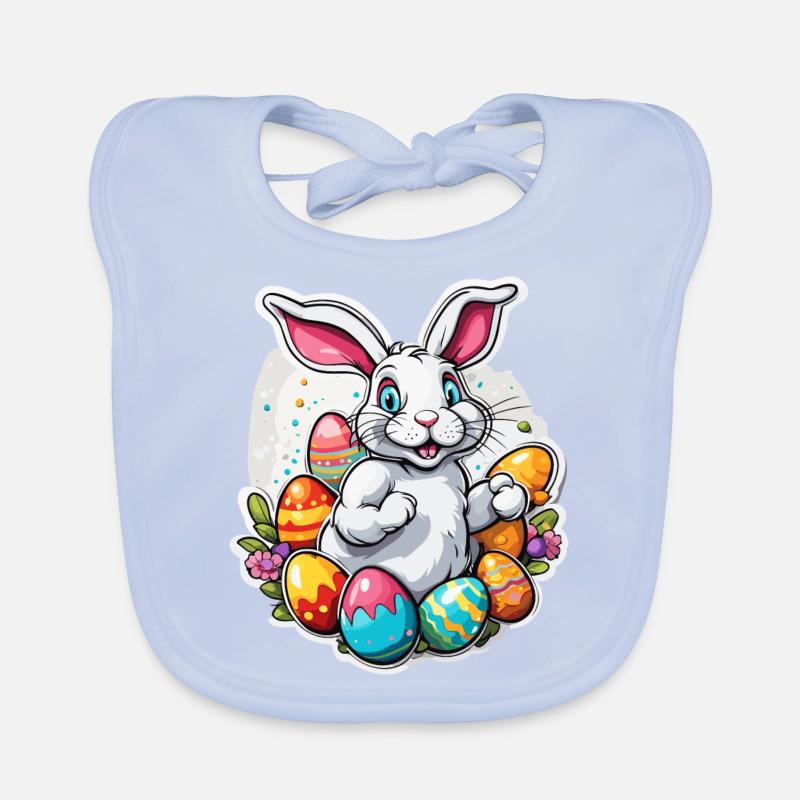 Lapin de Pâques / Pâques / Oeufs / Vacances / Pâques Bavoir bio Bébé