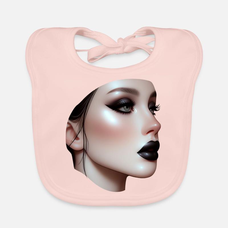 Face - Black Lip Organic Baby Bibs
