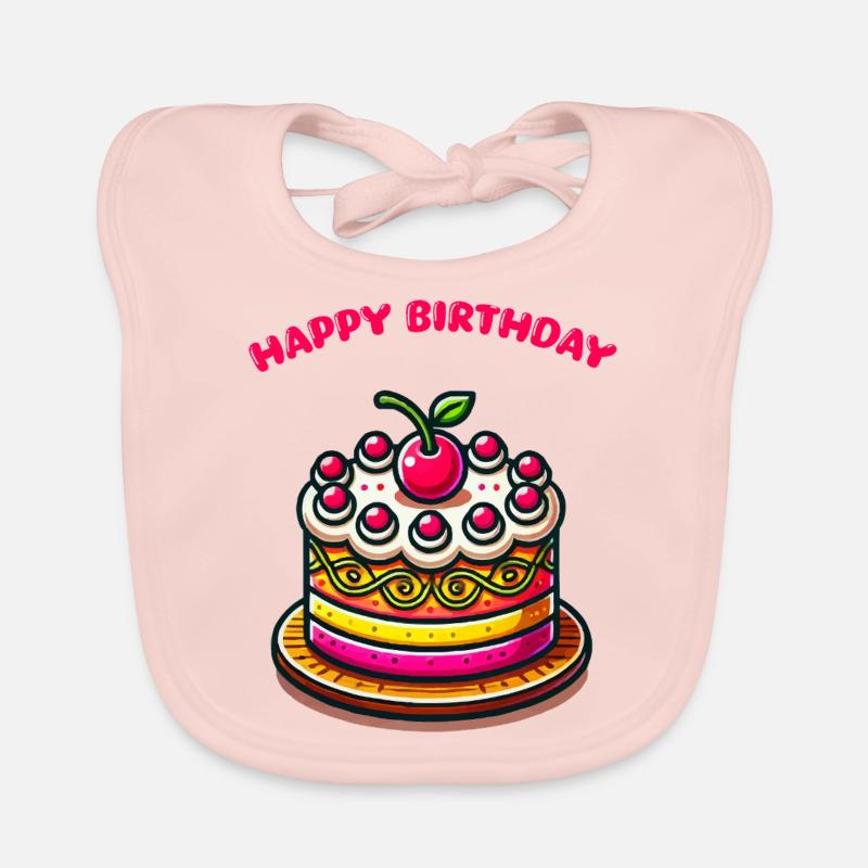 Gâteau joyeux anniversaire Bavoir bio Bébé