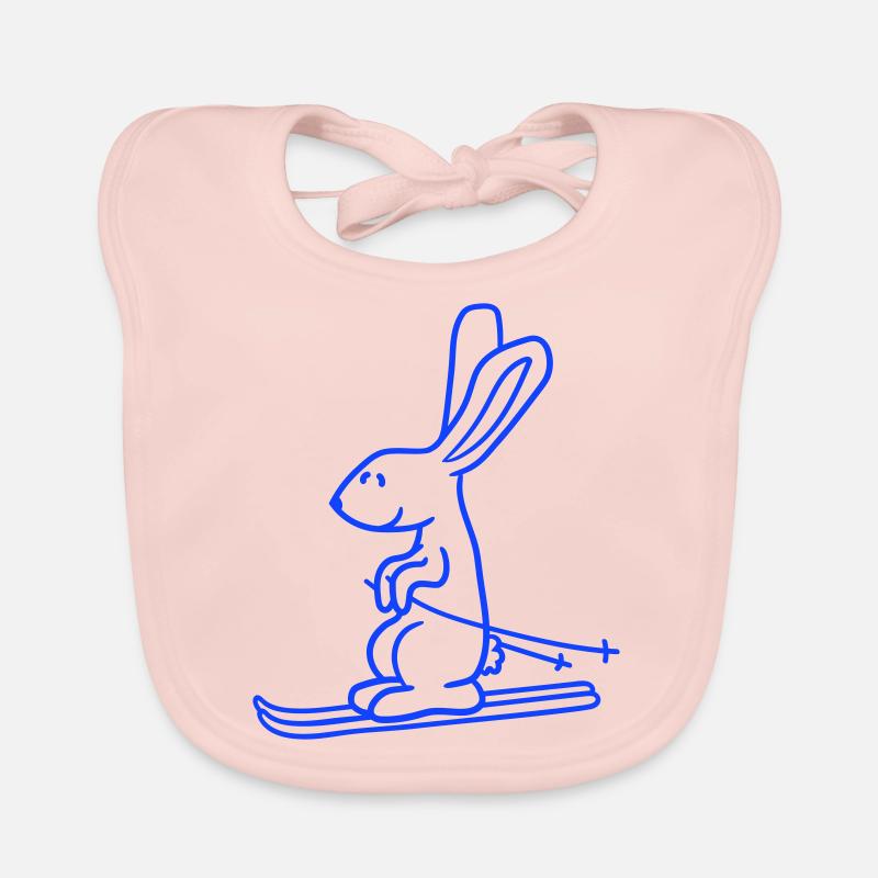Rabbit Ski Bunny Skiing Winter Skiing Snow Organic Baby Bibs