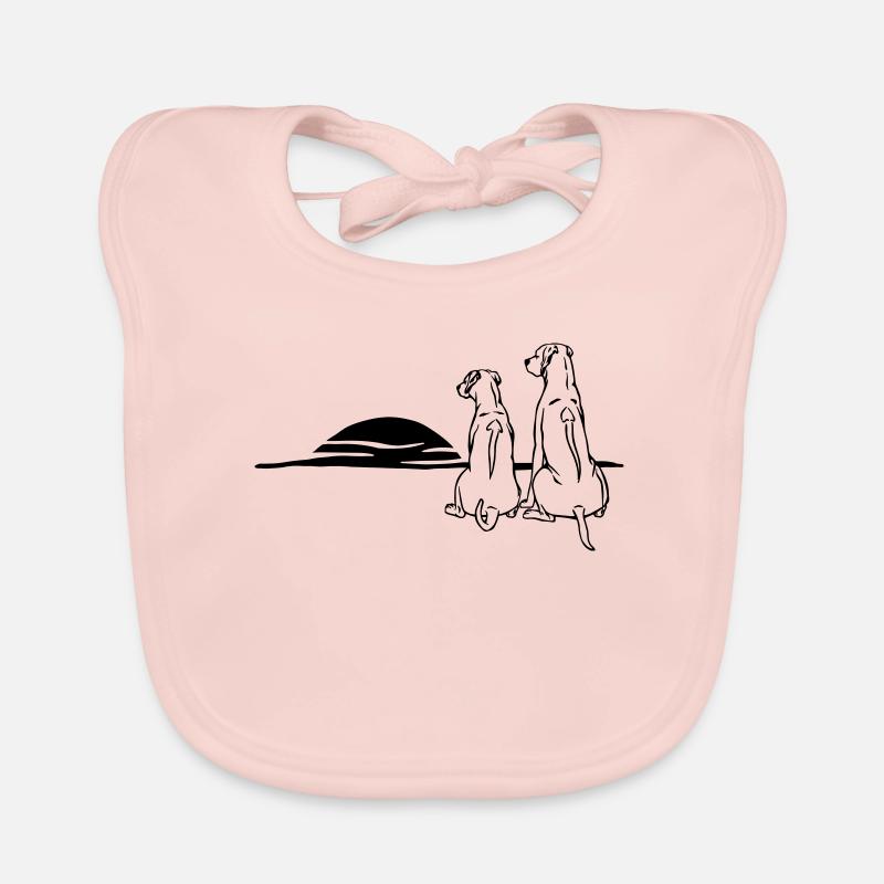 2 Rhodesian Ridgebacks Organic Baby Bibs