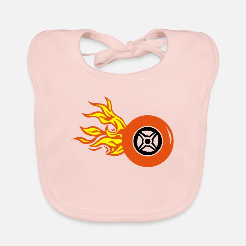tire wheel flame fire Organic Baby Bibs