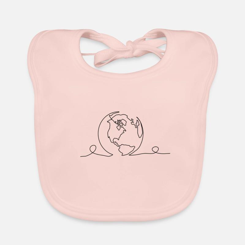 Globe, Terre, Nature, Linéarisation, Protection de l’environnement - Bavoir bio Bébé - rose