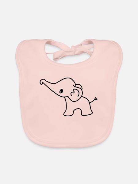 Elephant cute baby elephant elephant sweet - Organic Baby Bibs - rose - Front