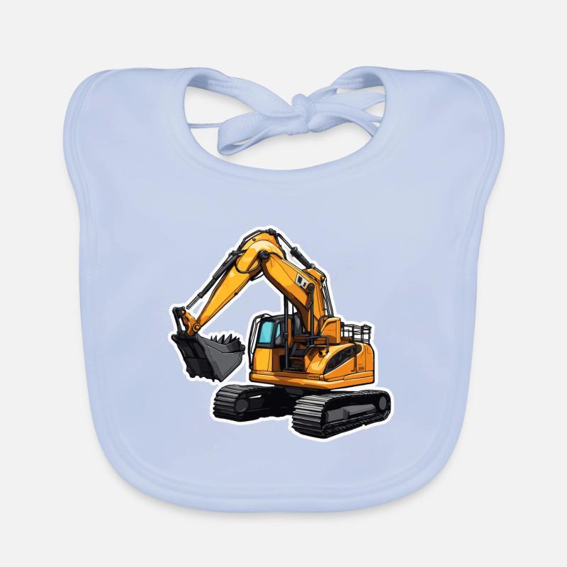 Excavator / construction site / machine /digging / shovel Organic Baby Bibs