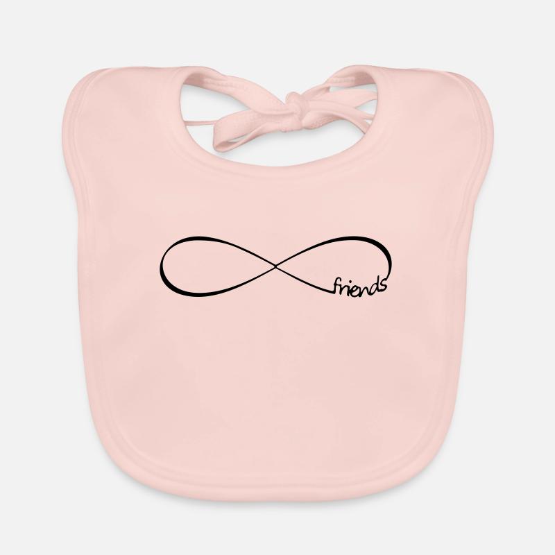 amis Infinity - Amitié Symbole amis - Bavoir bio Bébé - rose