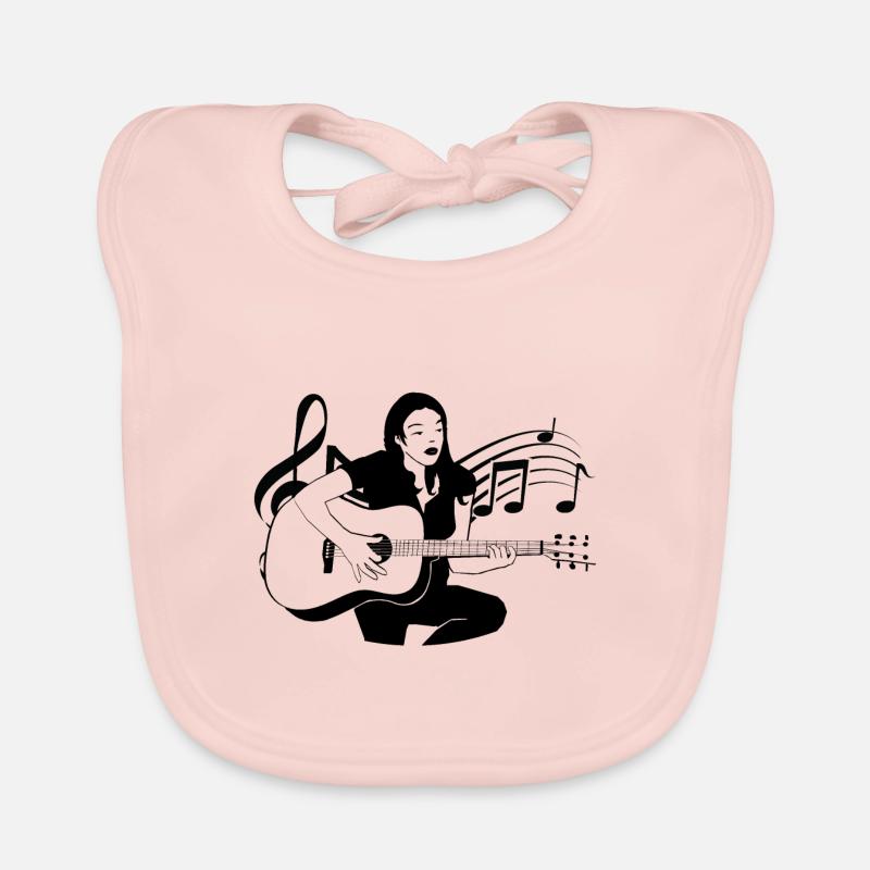 Guitariste classique folk joue de la guitare notes Bavoir bio Bébé