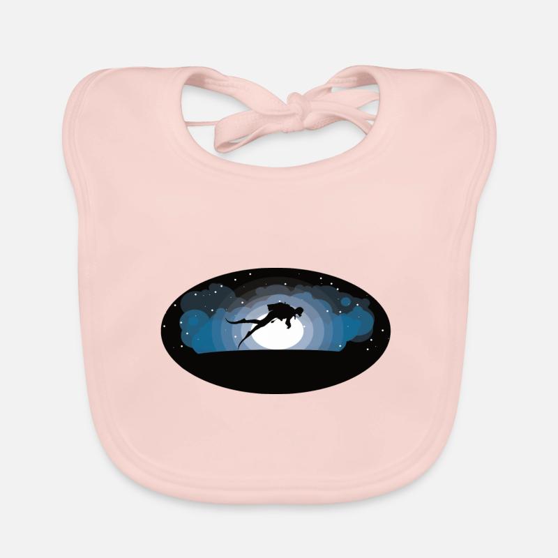 Plongée au clair de lune - pour les romantiques sous-marins Bavoir bio Bébé