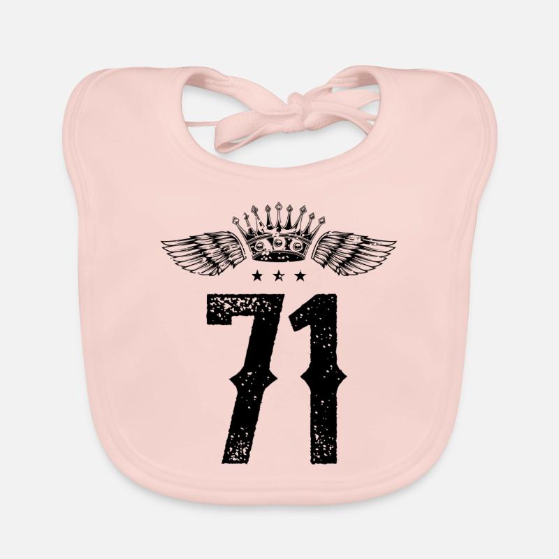 71 Couronne numérique - Bavoir bio Bébé - rose