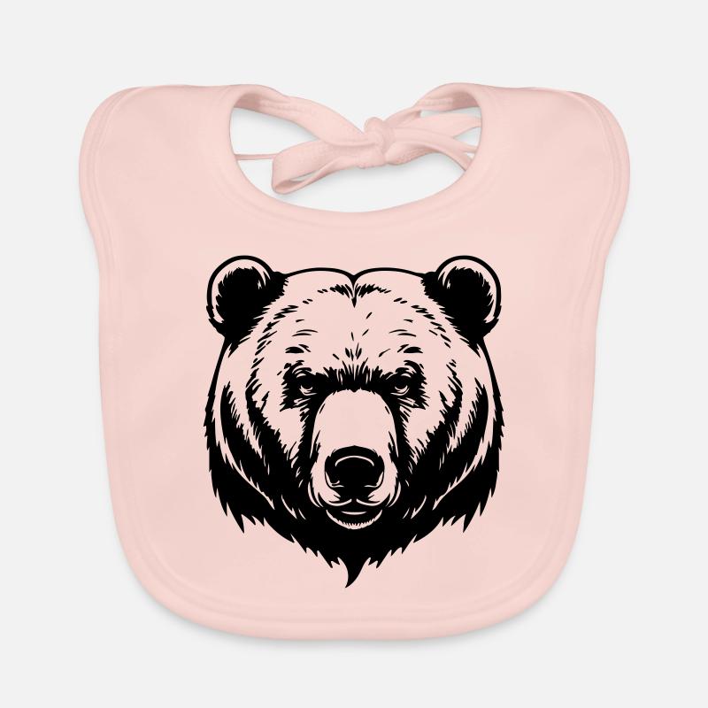 Bär Grizzly Kopf Baby Bio-Lätzchen