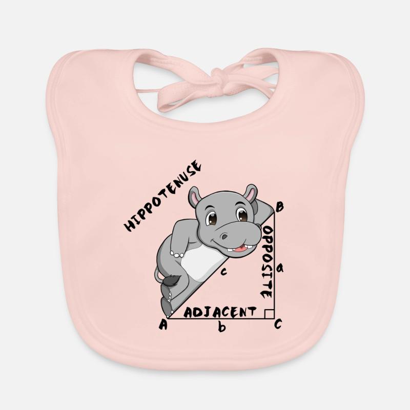 Hippotenuse Cool Fun Shirt Pythagoras Math Lovers Organic Baby Bibs
