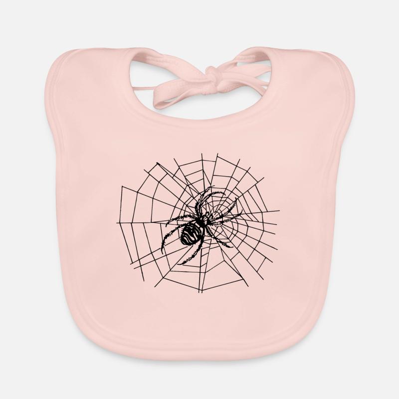 Large spider in the web | Cross spider | spider Organic Baby Bibs