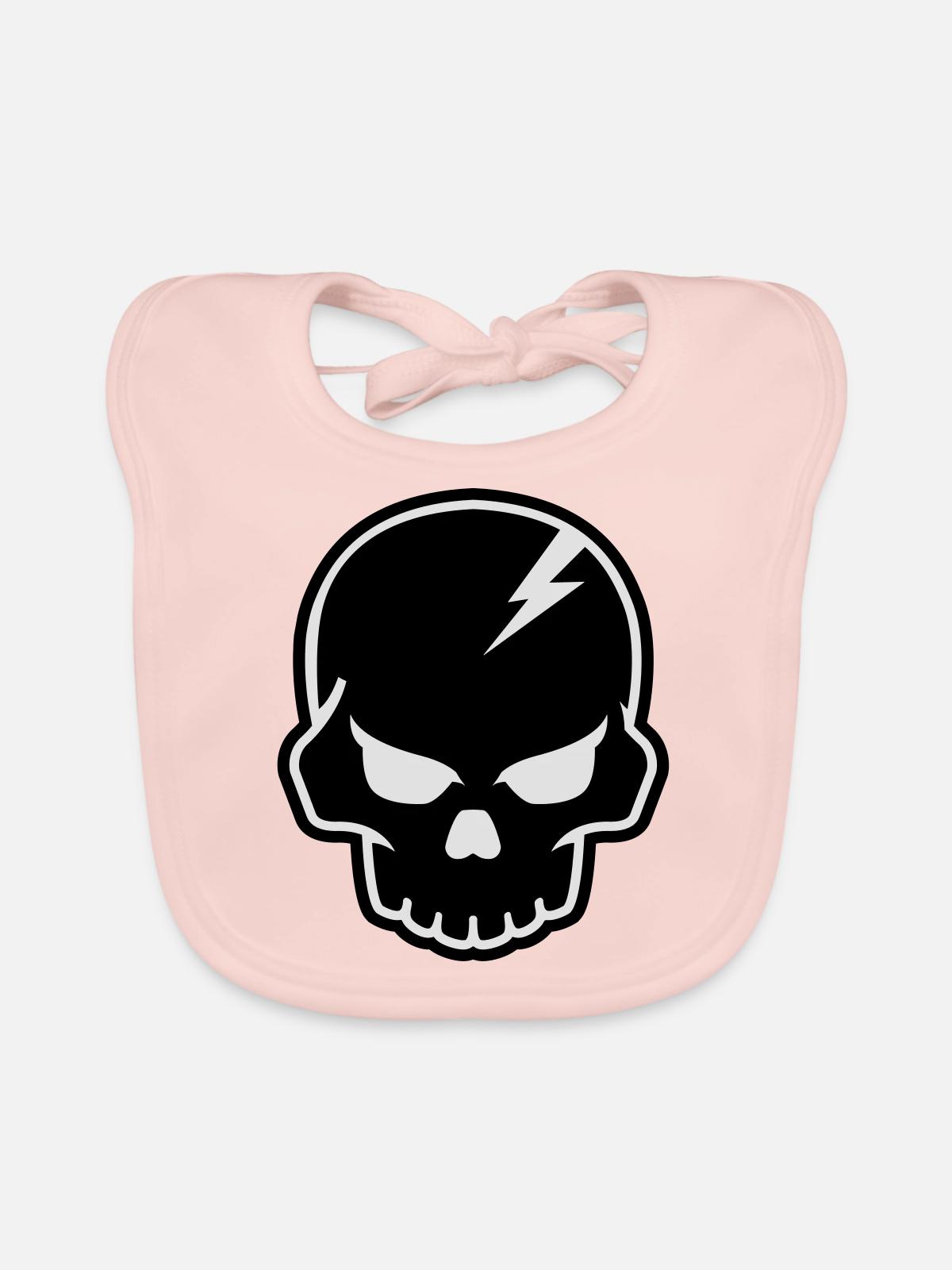 Skull - Baby Bio-Lätzchen - Rose - Vorne