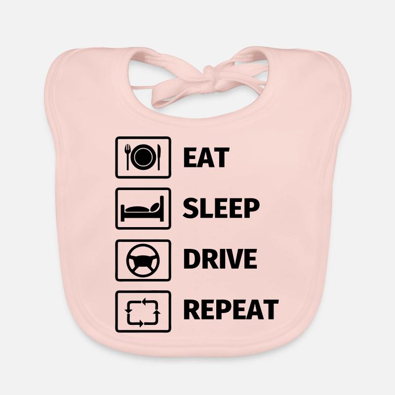 EAT SLEEP DRIVE REPEAT Bavoir bio Bébé